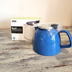 Bell Teapot with Basket Infuser - 26 oz. New! - Marine Blue